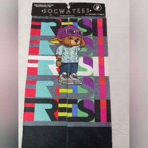 Socwatees Sublimination Socks/Unisex Adult-One Size/ Fresh Bear / NWT